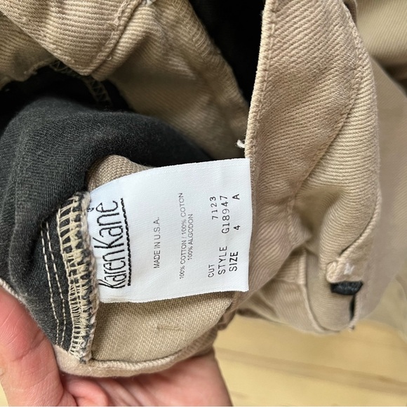 Karen Kane Straight Jeans High-Waisted Women Size 4 Cream Beige 100% Cotton - Picture 6 of 9